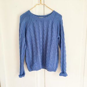 Forever 21 Oversized Blue Cableknit Chunky Sweater